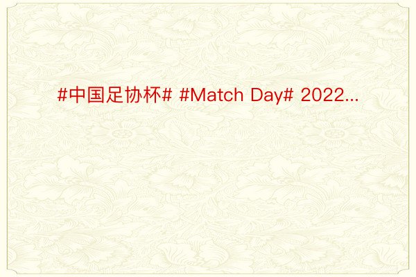 #中国足协杯# #Match Day# 2022...
