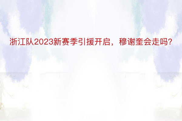 浙江队2023新赛季引援开启，穆谢奎会走吗？